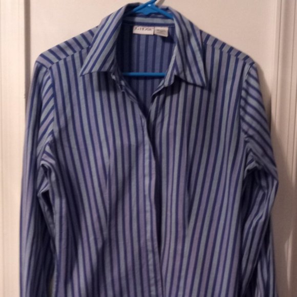 Pre-Owned Women’s JG Hook Blue Striped Shirt (Sz 10) - Picture 1 of 3